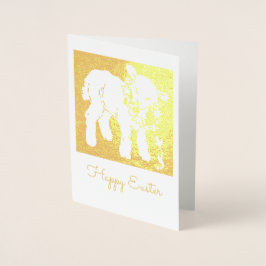 Cartão Metalizado Lamas com flores