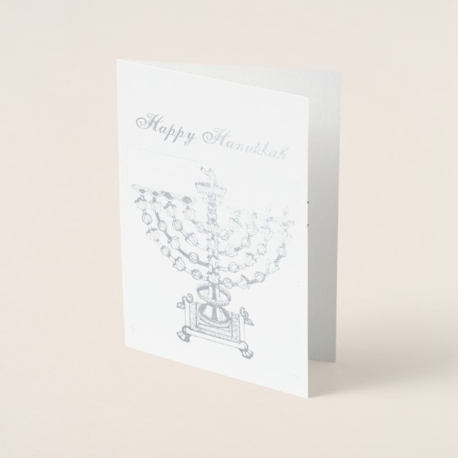 Cartão Metalizado Lâmpada alemã Candelabrum Hanukkah (Frente)