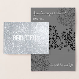 Cartão Metalizado Lindo Legenda