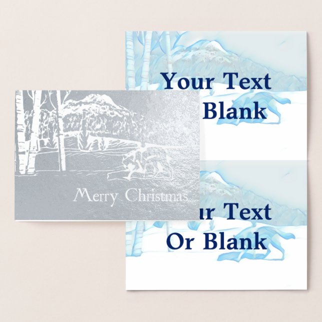 Cartão Metalizado Lobo Solitário No WInter (Exibição)