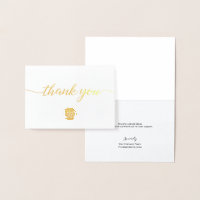 Logotipo Dourado da Elegante Obrigado Foil