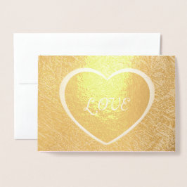 Cartão Metalizado Love in Heart Frame Image, Add Photo and Quote (Am