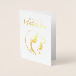 Cartão Metalizado Mãe & Filha   Ilustração   Dia das Mães