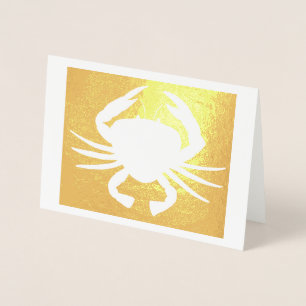 Cartão Metalizado Maryland Crab Metallic Silhouette Beach Seafood