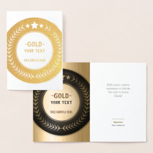 Cartão Metalizado MEDALHA Bronze Campeão IMPRESSÃO PERSONALIZADA DIY