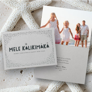 Cartão Metalizado Mele Kalikimaka Confetti E Estrelas Foto De Natal