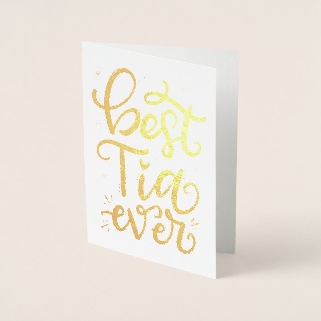 Cartão Metalizado Melhor Tia Nunca (Frente)