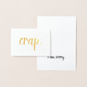 Cartão Metalizado merda, desculpe a folha de ouro