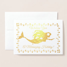 Cartão Metalizado Mermaid Holiday Card