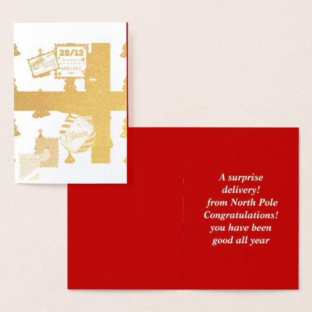 Cartão Metalizado Mikitiez Christmaseve Northpole expressmail (Exibição)