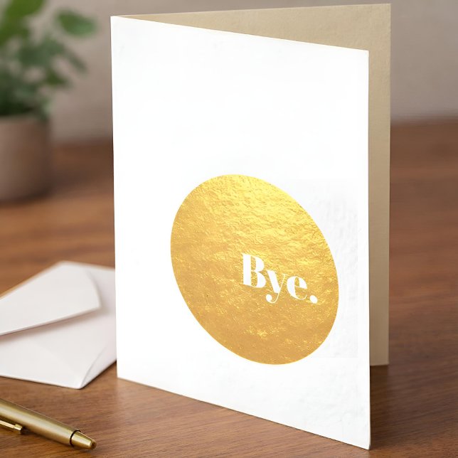Cartão Metalizado Minimalist Foil Goodbye Card for Coworker (Lifestyle Shot)