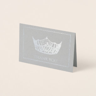Cartão Metalizado Miniplaca Foil Crown do Estilo Miss América
