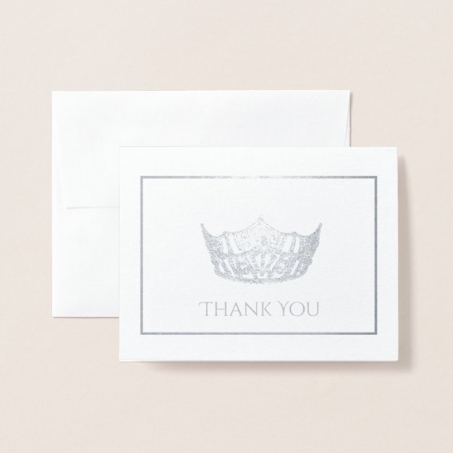Cartão Metalizado Miss América Style Crown (Frente com envelope)
