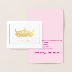 Cartão Metalizado Miss América Style Foil Crown com Saudação Fotográ