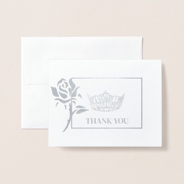 Cartão Metalizado Miss America Style Pageant Crown (Frente com envelope)