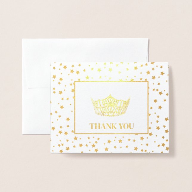 Cartão Metalizado Miss America Style Pageant Crown (Frente com envelope)