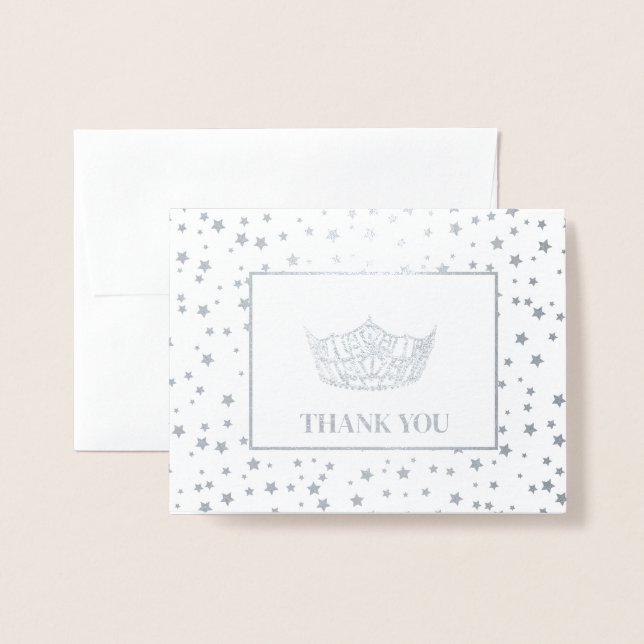 Cartão Metalizado Miss America Style Pageant Crown (Frente com envelope)