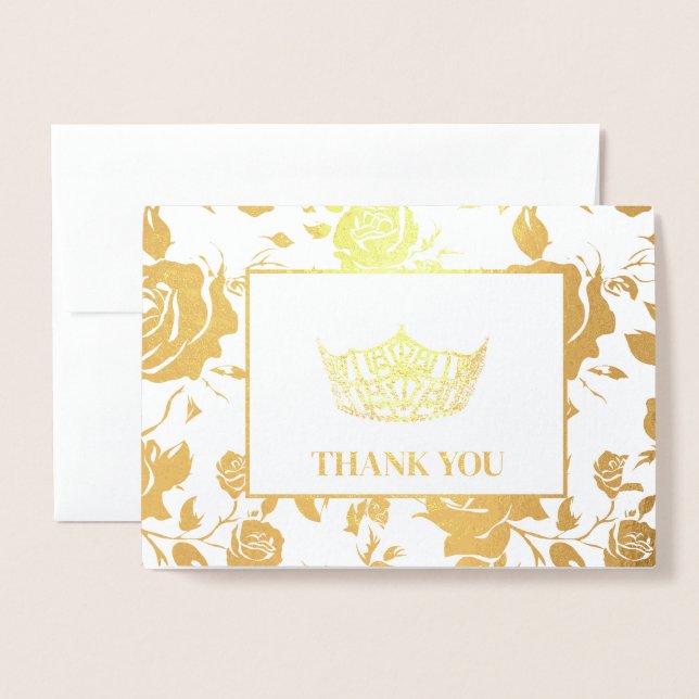 Cartão Metalizado Miss America Style Pageant Crown (Frente com envelope)
