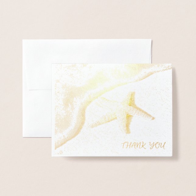 Cartão Metalizado Miss Pageant Custom Photo Seashore Obrigado (Frente com envelope)