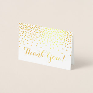 Cartão Metalizado Modern Gold Foil Confetti Pontos Obrigado