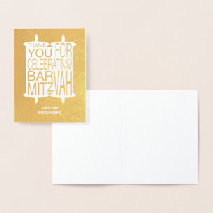 Cartão Metalizado Modern Torah Obrigado