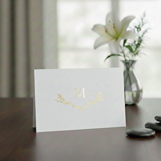 Cartão Metalizado Monograma Personalizado por Verdadeira Inicial (Criador carregado)