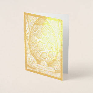 Cartão Metalizado motivo de Páscoa desenho animado preto e branco co