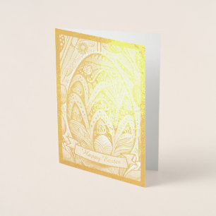 Cartão Metalizado motivo de Páscoa desenho animado preto e branco co