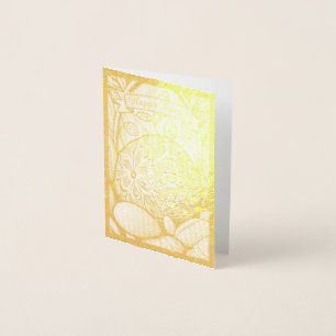 Cartão Metalizado motivo de Páscoa desenho em preto e branco com ovo