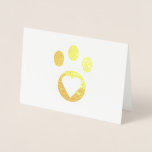 Cartão Metalizado Muito Obrigado, Feliz Gato-Pata Personalizar<br><div class="desc">Um design de pata de gato giro com um coração no centro. O texto do cartão de saudação dentro diz,  "Muito obrigado",  mas pode ser alterado e personalizado para ajustado das suas necessidades!</div>