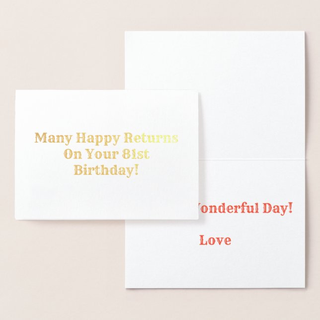 Cartão Metalizado Muitos Regressos Felizes (Exibição)