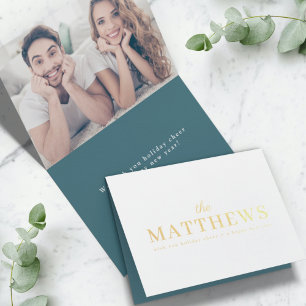 Cartão Metalizado Na moda Natal   Foto mínima do Casal de diversão