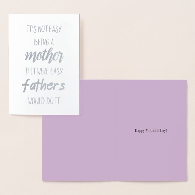 Cartão Metalizado Não é fácil ser mãe (Exibição)