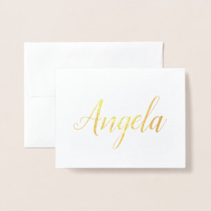 Cartão Metalizado Nome Personalizado  Bridesmaid  Angela