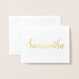 Cartão Metalizado Nome Personalizado | Bridesmaid Stationery Samanth