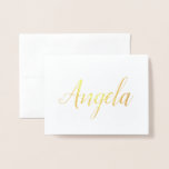 Cartão Metalizado Nome Personalizado | Bridesman | Angela<br><div class="desc">dentro vazio para você escrever seus próprios sentimentos.</div>