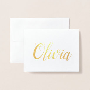 Cartão Metalizado Nome Personalizado   Bridesman   Olivia