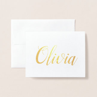 Cartão Metalizado Nome Personalizado | Bridesman | Olivia