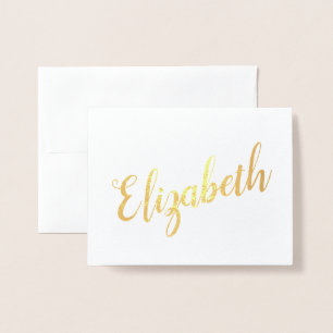 Cartão Metalizado Nome Personalizado   Papelaria de Bridesmaid