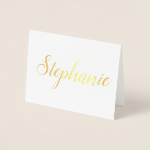 Cartão Metalizado Nome Personalizado   Papelaria de Bridesmaid