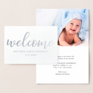 Cartão Metalizado Nova prata de lançamento do Baby Modern