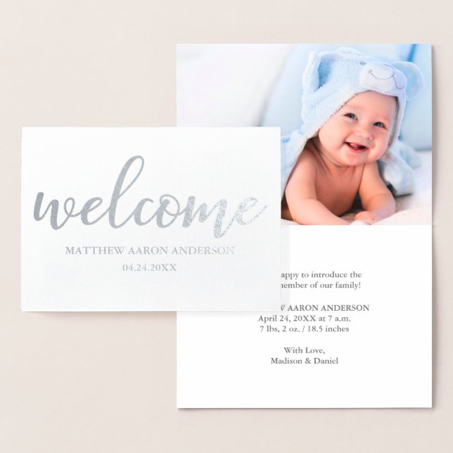 Cartão Metalizado Nova prata de lançamento do Baby Modern (Exibição)