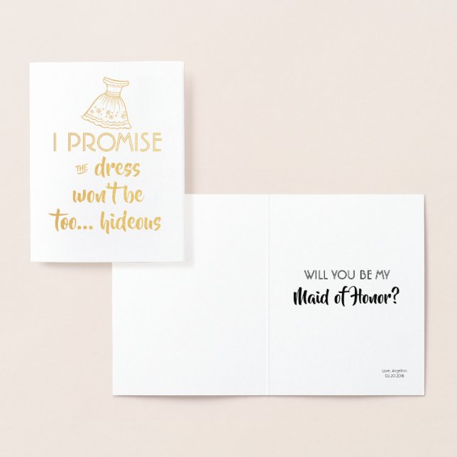 Cartão Metalizado O VESTIDO NÃO VAI SER TÃO Engraçado, Bridesmaid Pr (Exibição)
