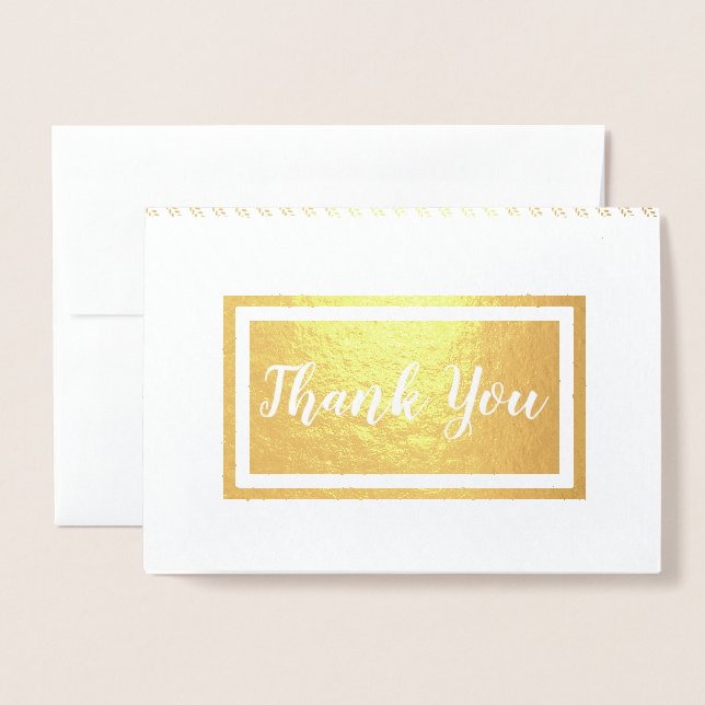 Cartão Metalizado Obrigado ・ Artesanatos-Criadores com faixas (Frente com envelope)