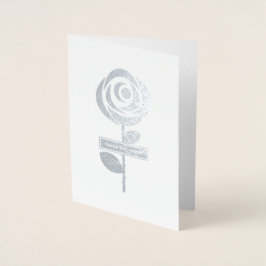 Cartão Metalizado Obrigado, Enfermeira. Rosas e estetoscópio