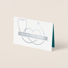 Cartão Metalizado Obrigado, Enfermeira. Stethoscope e Daisy Luxury
