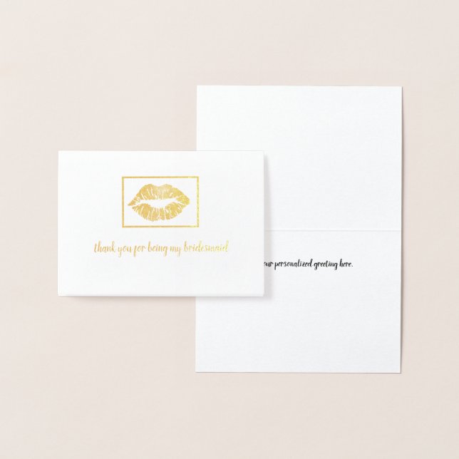 Cartão Metalizado Obrigado Impressão De Lip (Exibição)