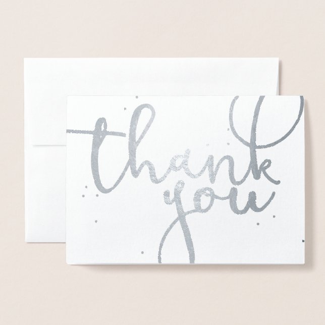 Cartão Metalizado Obrigado Silver (Frente com envelope)