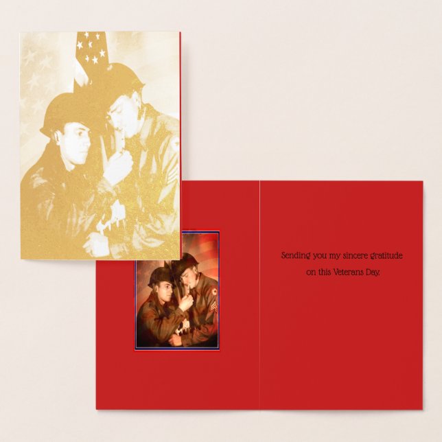 Cartão Metalizado Obrigado Veteranos Foil Card (Exibição)