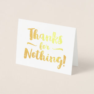 Cartão Metalizado Obrigados para nada rico